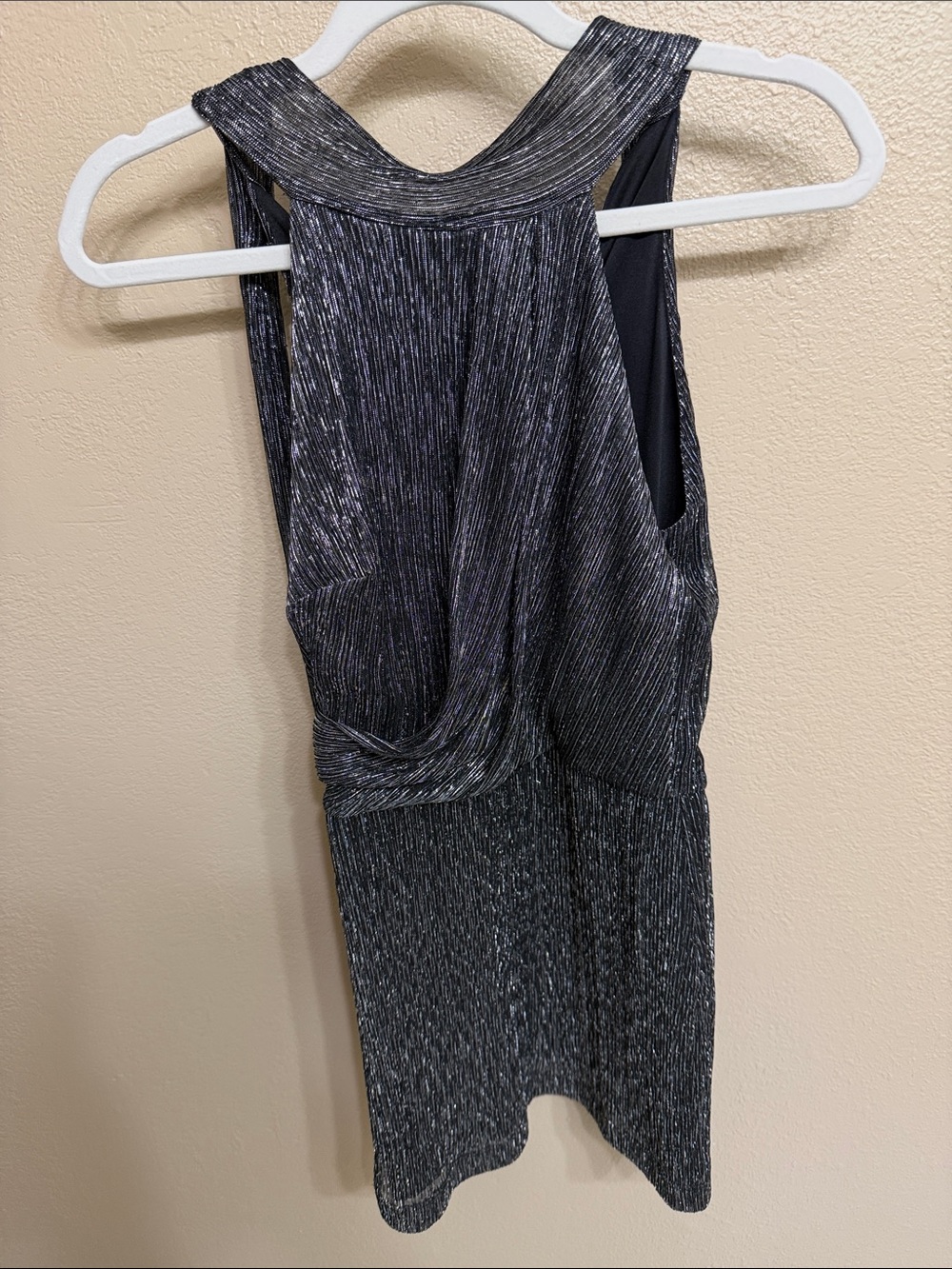 Halston  Silver-Threaded Black Mini Dress size 0